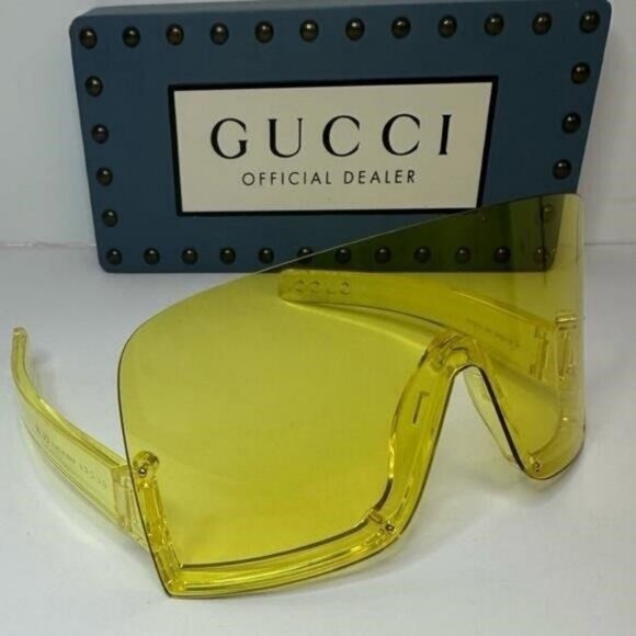 New Season Gucci Eyewear Mask-shaped frame sunglasses - Picture 11 of 14